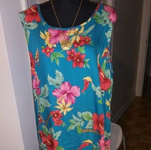 Cool Carribean Joe Hibiscus Maxidress 2x